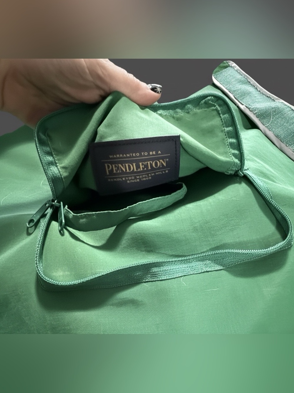 Green Pendleton Dog Raincoat - Picture 4 of 6